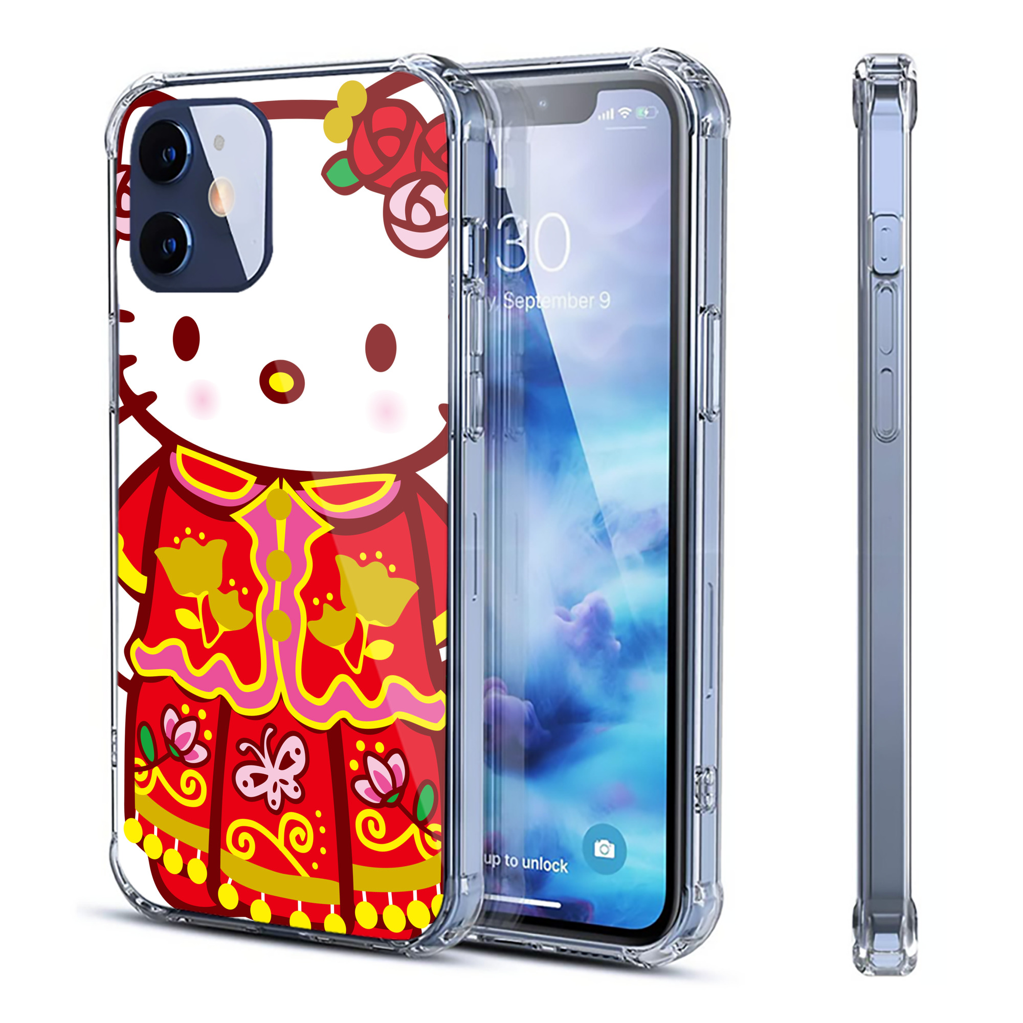 （画像用） Hello Kitty ハローキティ 【iPhone 12シリーズ対応】透明スマホケース（クリアソフトケース）